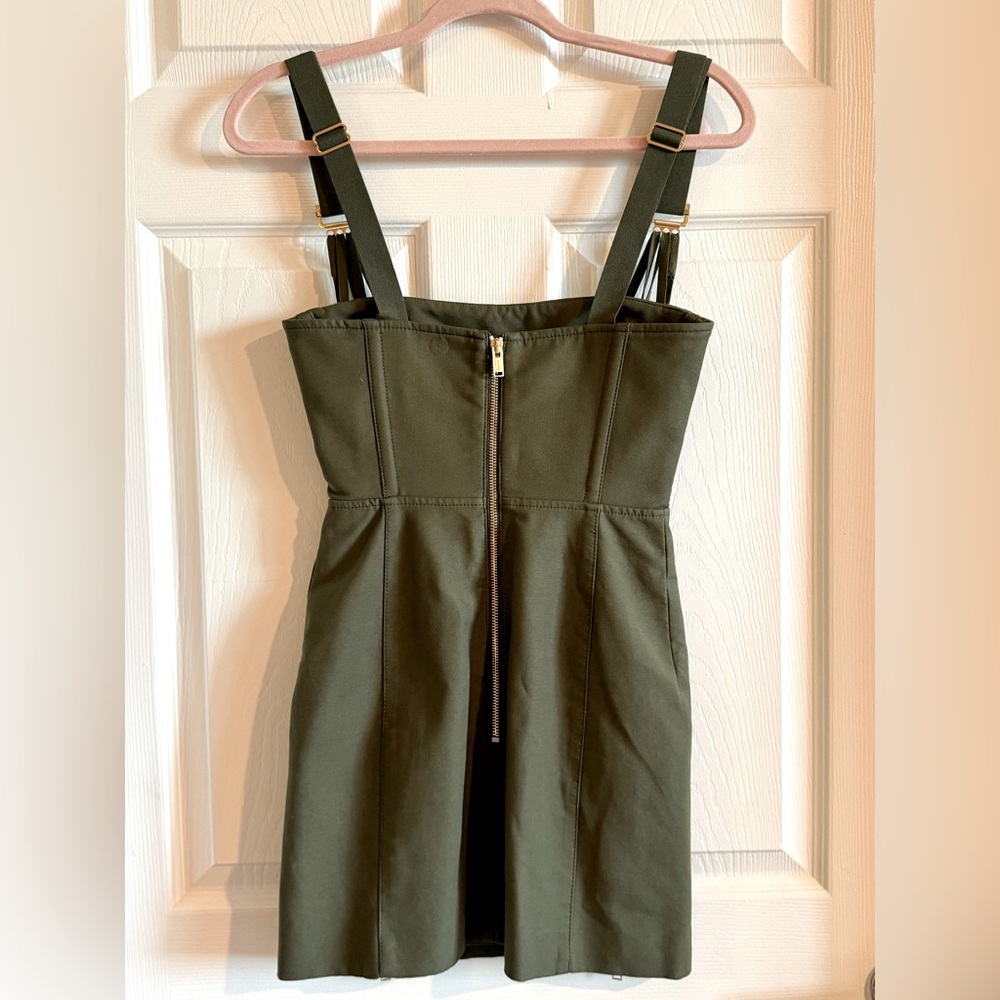 DION LEE Fan Lace Zip Mini Dress in Olive Size Aus 4 US 0 Pristine - Picture 7 of 17